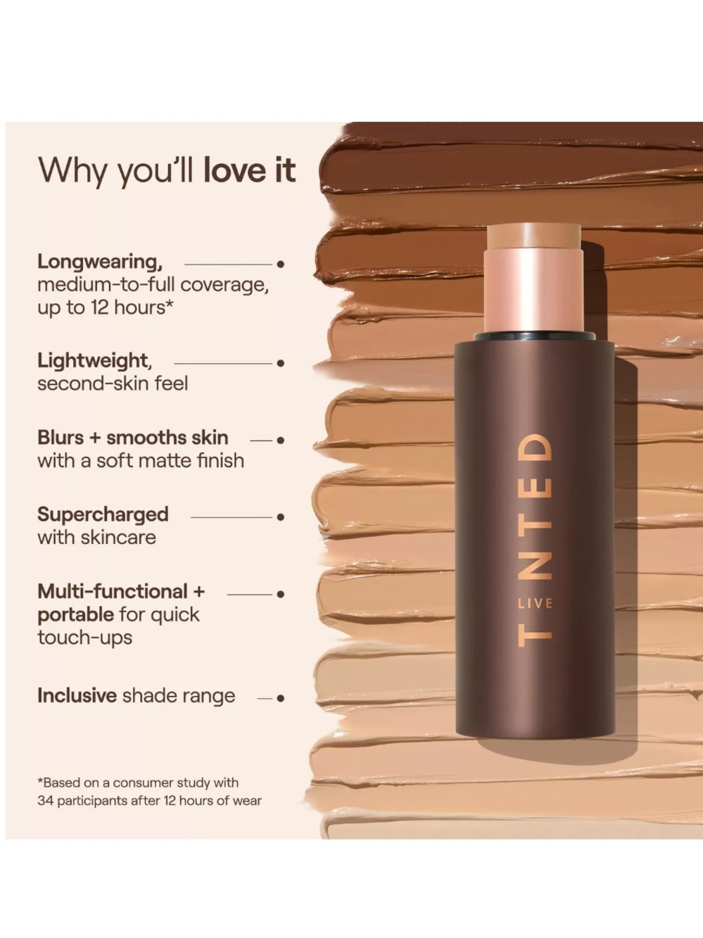 Tinted Live HUESTICK  5 in one complexion  Foundation Stick Shade 5